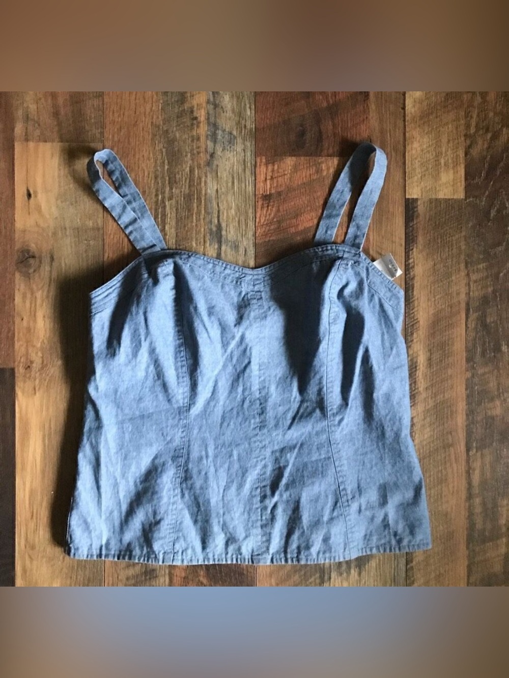 LOFT Chambray Sweetheart Corset Tank Top